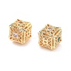 Brass Micro Pave Cubic Zirconia Beads KK-G523-12G-2