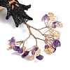 Halloween Theme Natural Amethyst and Yellow Quartz Chips Tree of Life Decorations DJEW-B013-02G-2