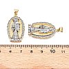 Brass Micro Pave Cubic Zirconia with ABS Imitation Pearl Pendants KK-T070-22G-3