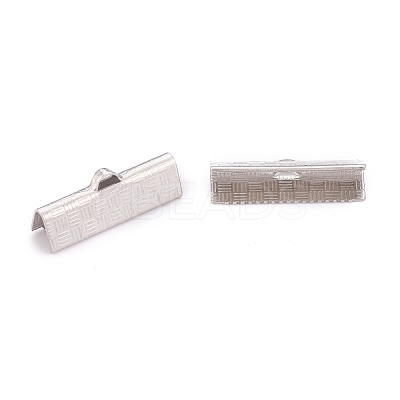 Tarnish Resistant 304 Stainless Steel Ribbon Crimp Ends STAS-P249-29B-P-1