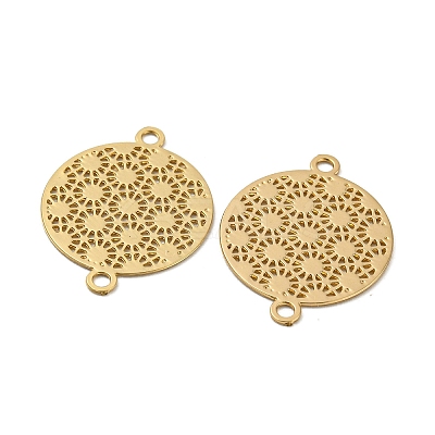Rack Plating Brass Filigree Connector Charms KKC-D001-09KCG-1