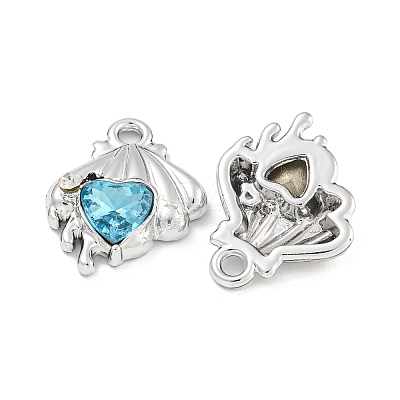 UV Plating Alloy with Rhinestone Pendants FIND-M033-26P-01-1