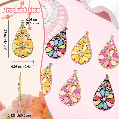 6Pcs 3 Colors Alloy Enamel Pendants FIND-YW0009-99-1