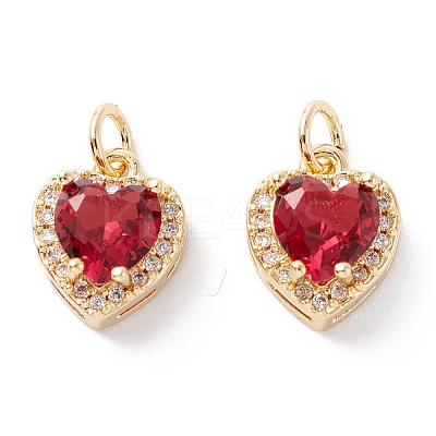 Brass Micro Pave Cubic Zirconia Charms ZIRC-A019-14G-C-1