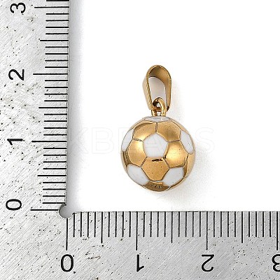 Trendy Necklace Findings 304 Stainless Steel FootBall/Soccer Ball Pendants STAS-L012-B01G-04-1