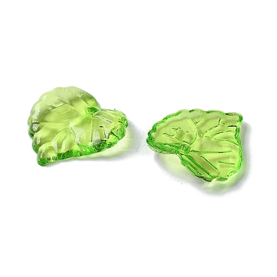 Green Transparent Acrylic Leaf Pendants for Chunky Necklace Jewelry X-DBLA410-9-1