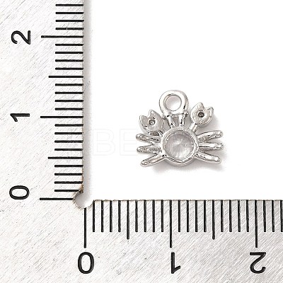 Marine Animal Theme Platinum  Brass Micro Pave Clear Cubic Zirconia Pendants KK-U031-01P-07-1