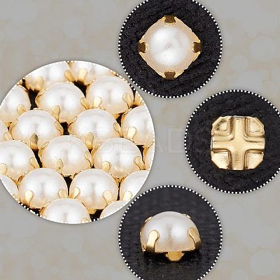 Sew on Acrylic Imitation Pearl SACR-GF0001-03C-1