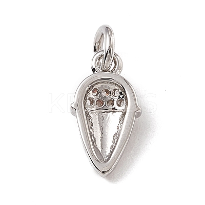 Brass Micro Pave Clear Cubic Zirconia Ice Cream Charms ZIRC-F132-69P-1