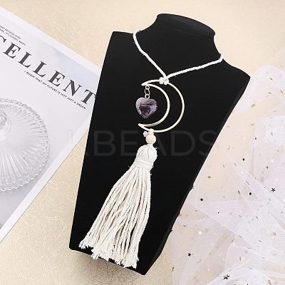 Natural Raw Rose Quartz Pendant Decoration HJEW-WH0043-18A-1