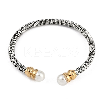 304 Stainless Steel Cuff Bangles for Women STAS-M023-10GP-1