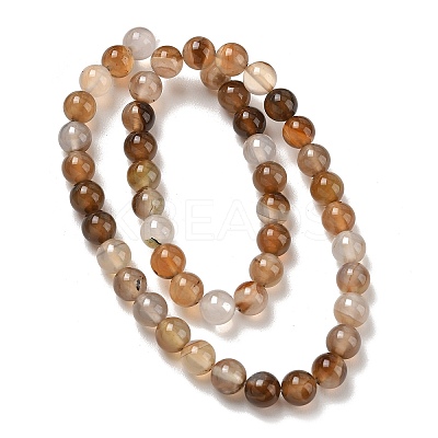 Dyed Natural Agate Round Beads Strands G-E321B-8mm-01-1