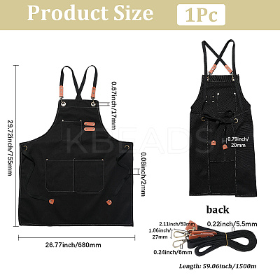 Canvas Cotton Apron AJEW-WH20060-29B-1