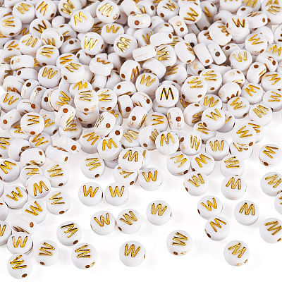 500Pcs Plating Acrylic Beads PACR-TADJ0001-01W-1