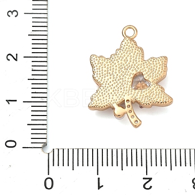 Autumn Brass Micro Pave Clear Cubic Zirconia Pendants KK-G556-10G-1