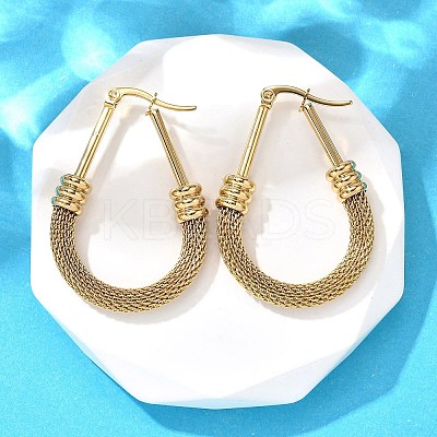 201 Stainless Steel Hoop Earrings LS-EJEW-Q026-15G-A-1