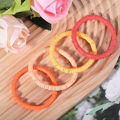Polymer Clay Heishi Surfer Stretch Bracelets Set BJEW-SW00126-1