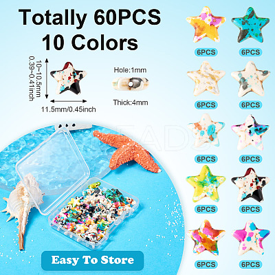 60Pcs 10 Colors Spray Painted Synthetic Turquoise Beads TURQ-TA0001-06-1