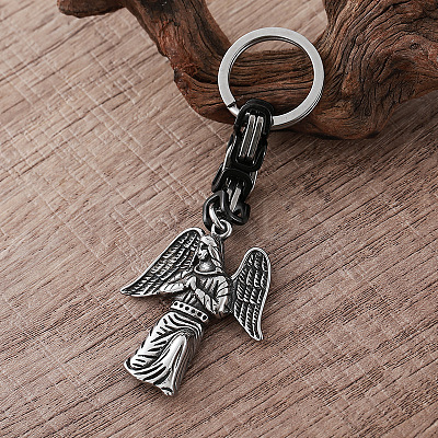 Vintage 304 Stainless Steel Angel Maria Keychains MY5098-1