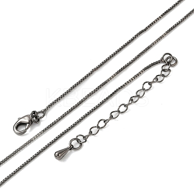 Brass Box Chain Necklaces for Women NJEW-D302-41B-1