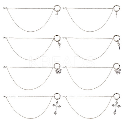 8Pcs 4 Styles Iron Cable Chain Shoes Chain HJEW-GO00204-1