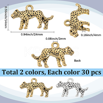60Pcs 2 Colors Tibetan Style Alloy Pendants FIND-SC0015-40-1