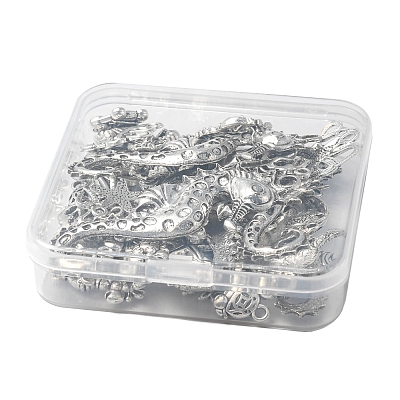 48Pcs 8 Style Marine Animal Theme Tibetan Style Alloy Pendants FIND-FS0001-53-1