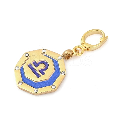 304 Stainless Steel Enamel Pendant Decoration STAS-S168-01G-07-1