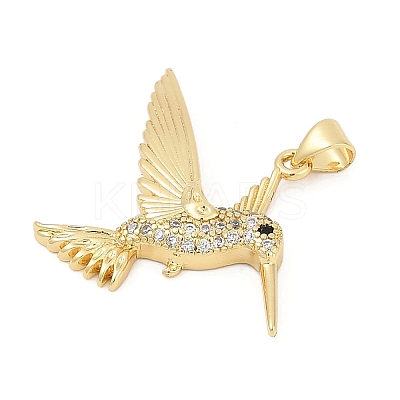 Brass Micro Pave Cubic Zirconia Pendants KK-U058-26G-1