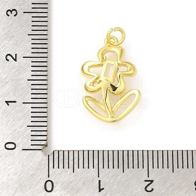 Rack Plating Brass Micro Pave Cubic Zirconia Pendants KK-S396-41G-1