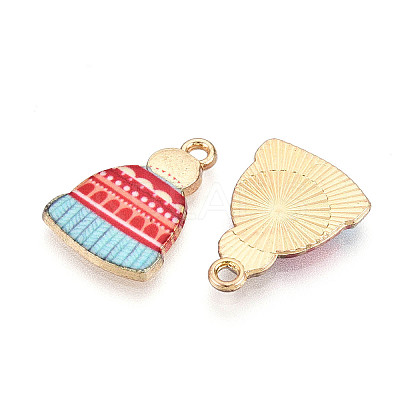 Winter Theme Printed Alloy Pendants PALLOY-H127-03G-03-1