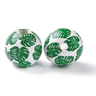 Summer Hawaii Theme Schima Wood European Beads WOOD-G015-02B-1