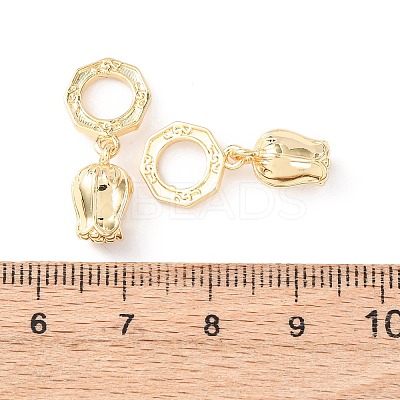 Brass Lily of the Valley European Dangle Charms KK-B166-08G-1