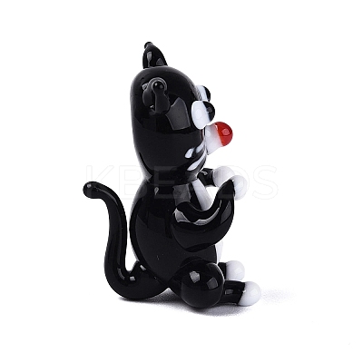 Handmade Lampwork Cat Figurine Display Decorations LAMP-N034-26A-1