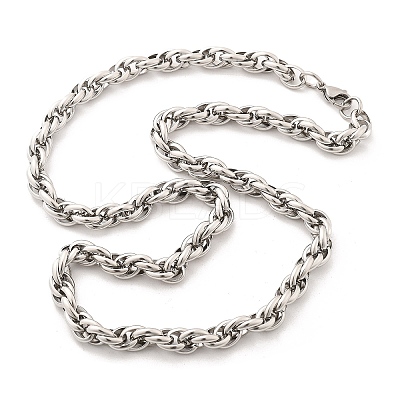 304 Stainless Steel Rope Chain Necklaces for Women Men NJEW-A033-04A-P-1