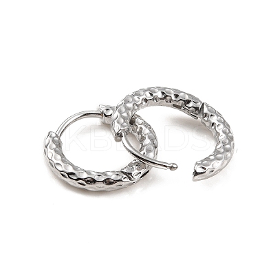 Non-Tarnish 304 Stainless Steel Grooved Hoop Earrings EJEW-M218-01A-P-1