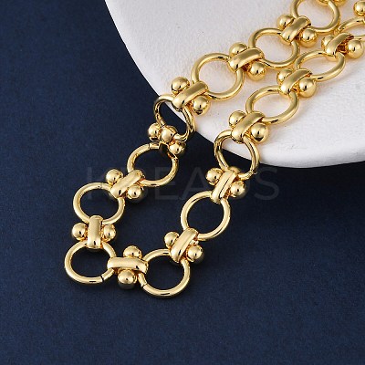 Brass Ring Link Chain Bracelets for Women Men BJEW-K273-05G-1