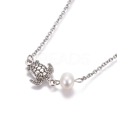 Stainless Steel Pendant Necklaces NJEW-JN02319-1