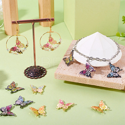 12Pcs 6 Styles Alloy Enamel Pendants FIND-TA0008-21-1