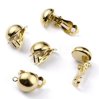 Brass Clip-on Earring Findings KK-O131-03G-A-1