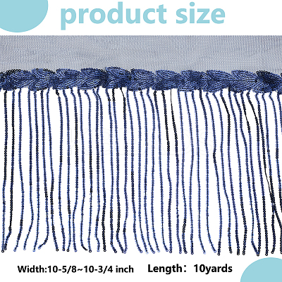Polyester Tassel Lace Ribbon OCOR-WH0070-175D-1