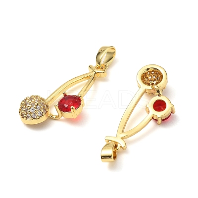 Brass Micro Pave Cubic Zirconia Pendants KK-G533-10G-1