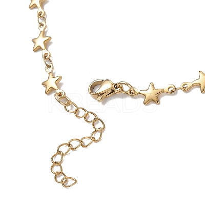 304 Stainless Steel Star Link Chains Necklaces & Bracelets Sets SJEW-JS01371-1