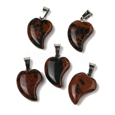 Natural Mahogany Obsidian Pendants G-B127-11P-01-1