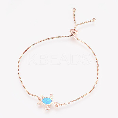 Adjustable Brass Bolo Bracelets BJEW-L618-02RG-A-1