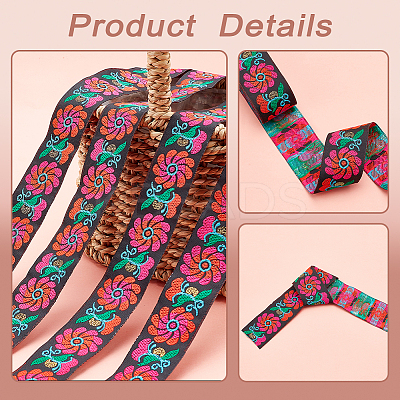 Ethnic Style Embroidery Polyester Ribbons OCOR-WH0070-10D-11-1