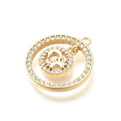 Brass Micro Pave Cubic Zirconia Pendants KK-G519-06G-03-1