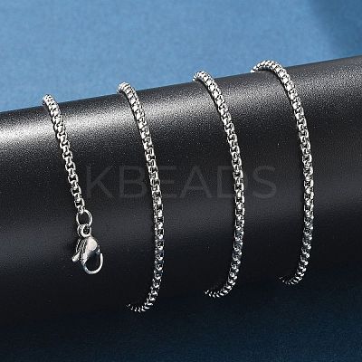Non-Tarnish 304 Stainless Steel Rolo Chain Necklaces NJEW-L047-02B-P-1