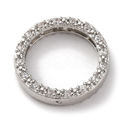 Rack Plating Brass with Cubic Zirconia Bead Frame KK-S406-09A-P-1