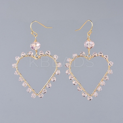 Faceted Glass Dangle Earrings EJEW-JE03737-05-1